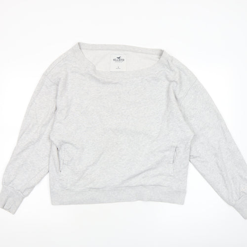 Hollister Women's Grey Small Pullover Sweatshirt Crew Neck Long Sleeve