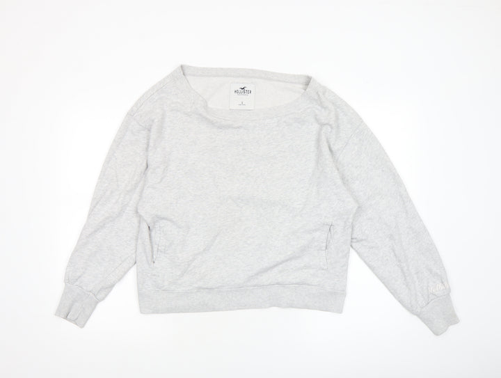 Hollister Women's Grey Small Pullover Sweatshirt Crew Neck Long Sleeve