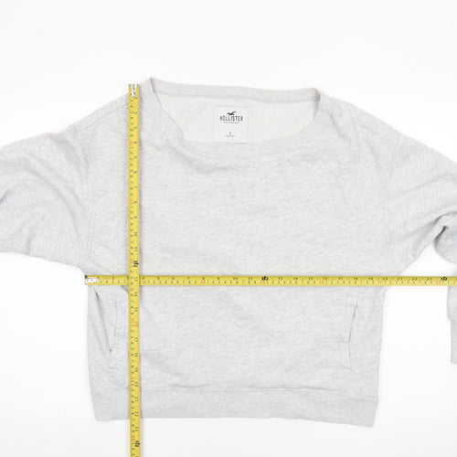 Hollister Women's Grey Small Pullover Sweatshirt Crew Neck Long Sleeve