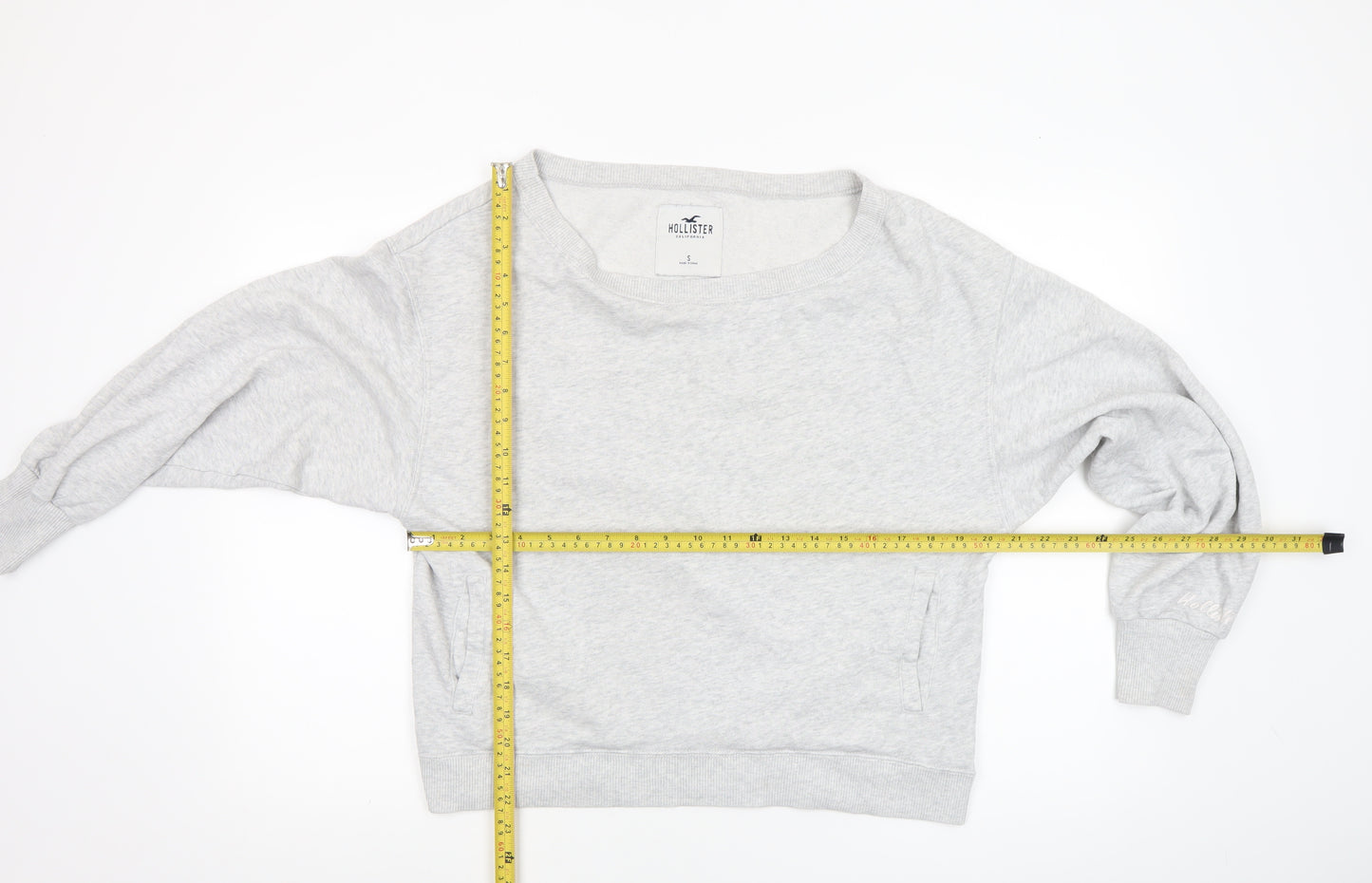 Hollister Women's Grey Small Pullover Sweatshirt Crew Neck Long Sleeve