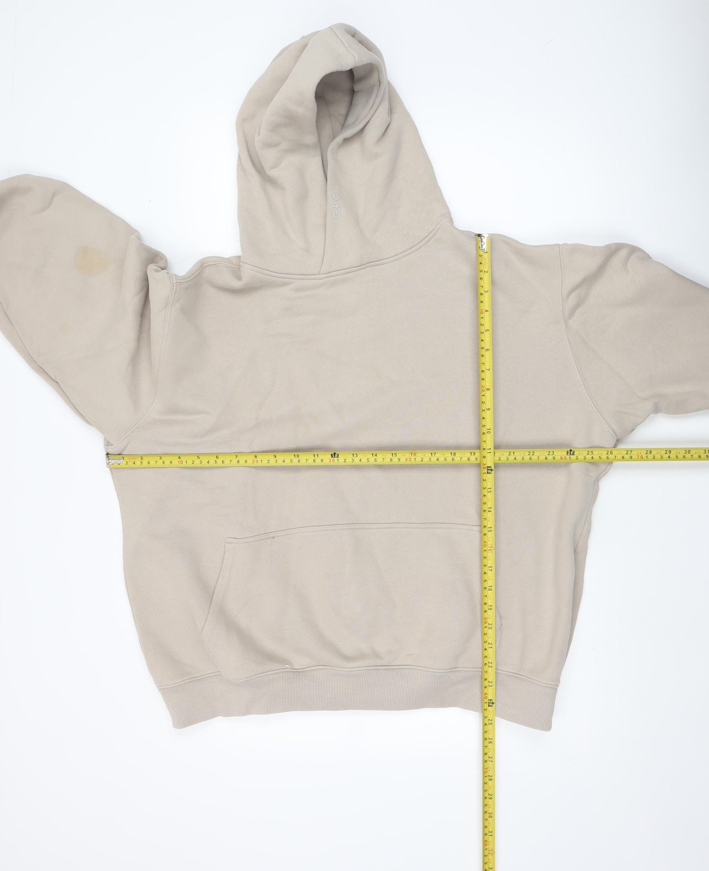 Gym+Coffee Men's Beige Pullover Hoodie Size L