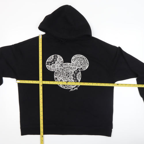 Disney at George Womens Black Mickey Hoodie Medium Pullover Cotton Blend