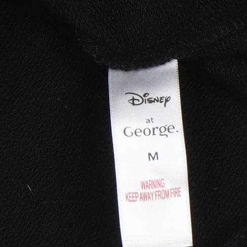 Disney at George Womens Black Mickey Hoodie Medium Pullover Cotton Blend