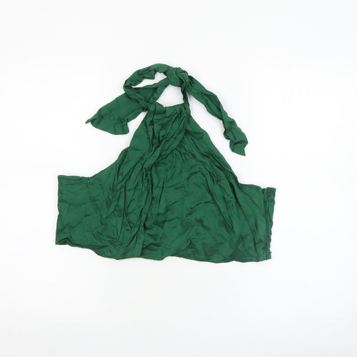H&M Women Green Halter Neck Camisole Tank Top XL