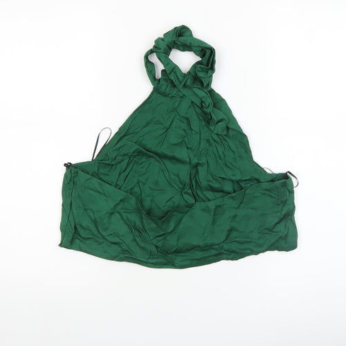 H&M Women Green Halter Neck Camisole Tank Top XL