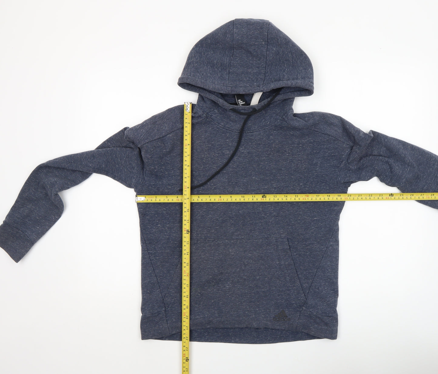 Adidas Women's Blue Pullover Hoodie Size 12 M Cotton Blend