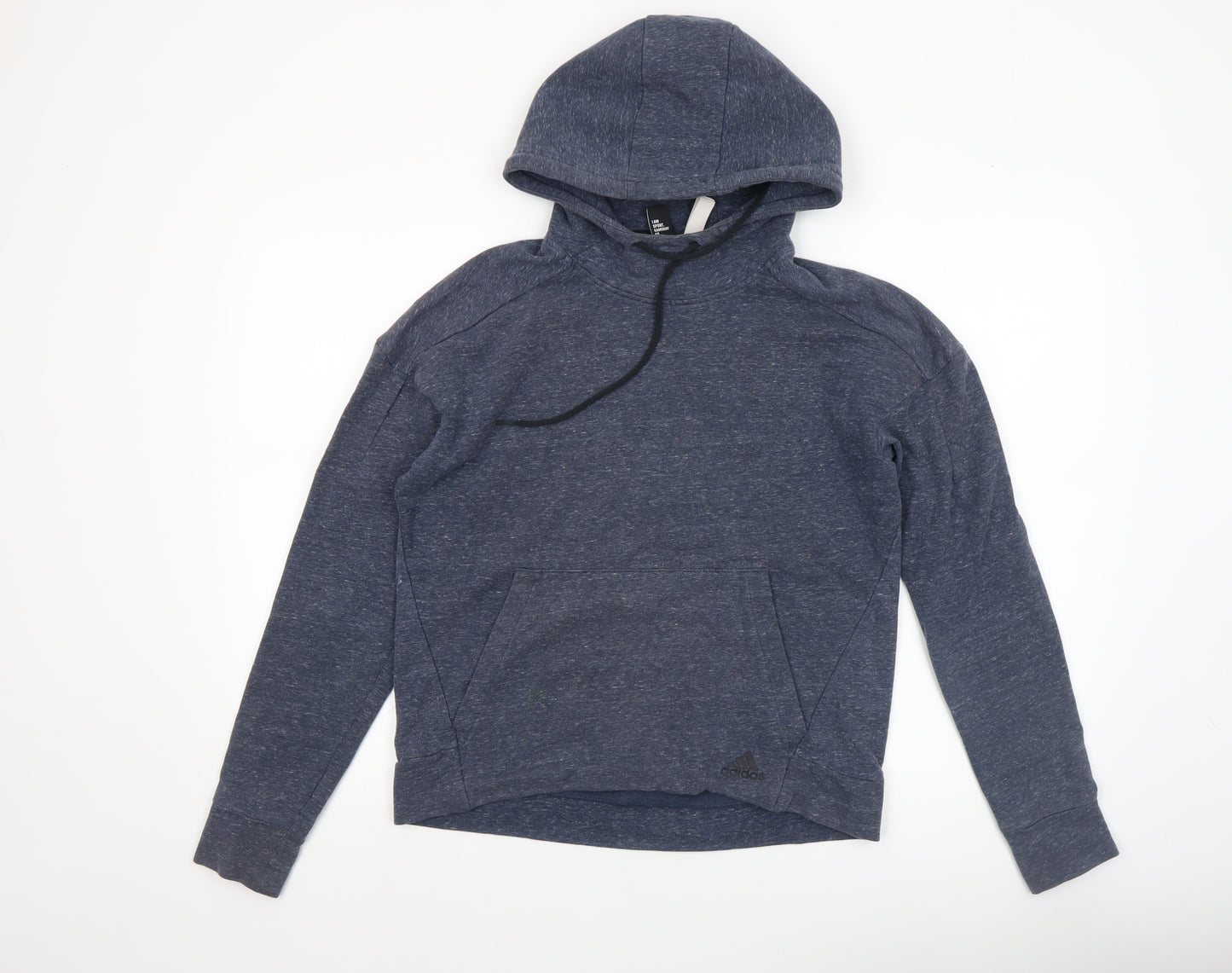 Adidas Women's Blue Pullover Hoodie Size 12 M Cotton Blend