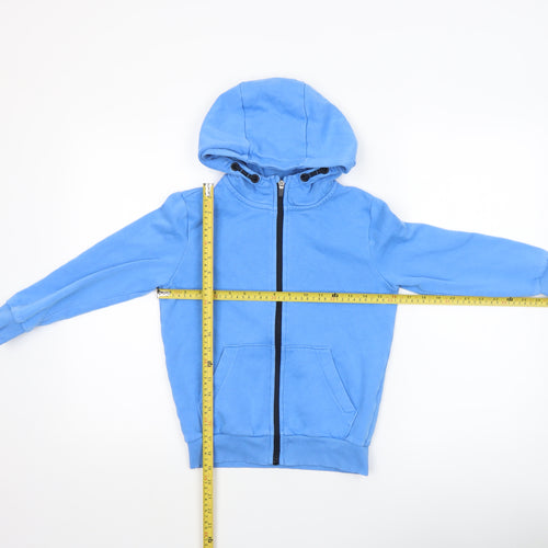 F&F Boys Blue Full Zip Hoodie 7-8 Years Cotton Blend Casual