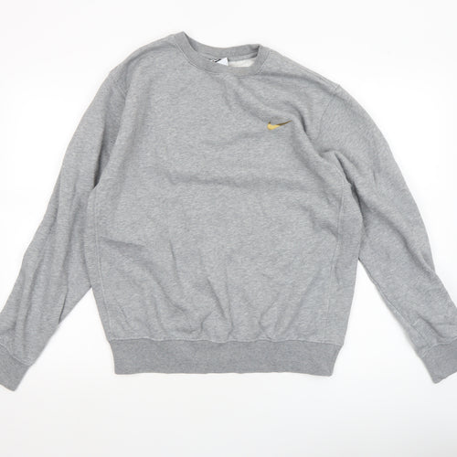 Nike Men's Grey Small Crew Neck Pullover Sweatshirt