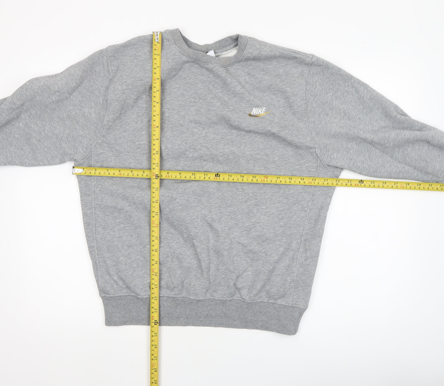Nike Men's Grey Small Crew Neck Pullover Sweatshirt