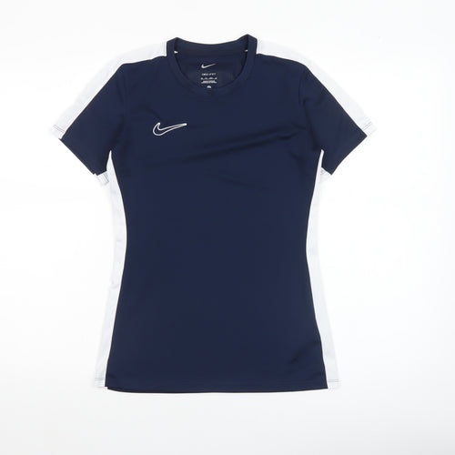 Nike Womens Blue Dri-Fit XS Slim Fit Short Sleeve Active T-Shirt