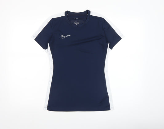 Nike Womens Blue Dri-Fit XS Slim Fit Short Sleeve Active T-Shirt