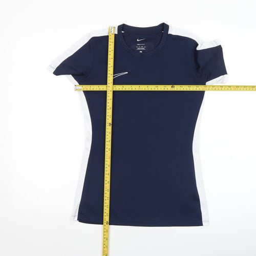 Nike Womens Blue Dri-Fit XS Slim Fit Short Sleeve Active T-Shirt