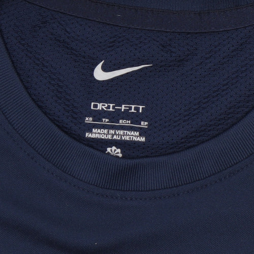 Nike Womens Blue Dri-Fit XS Slim Fit Short Sleeve Active T-Shirt