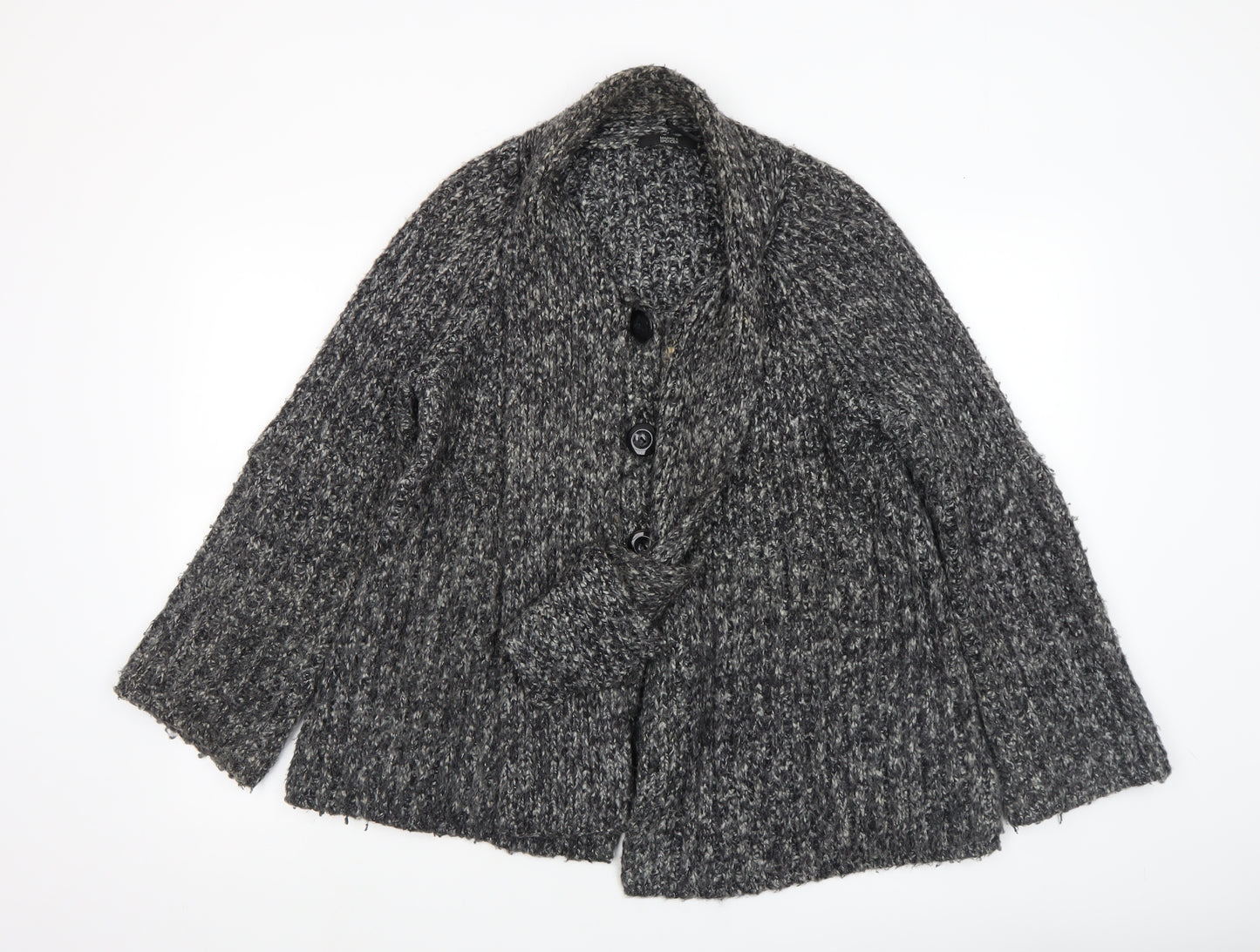 Marks and Spencer Women’s Black Mix Knit Cardigan Size 16 Acrylic