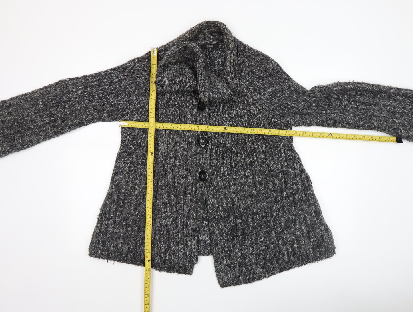 Marks and Spencer Women’s Black Mix Knit Cardigan Size 16 Acrylic