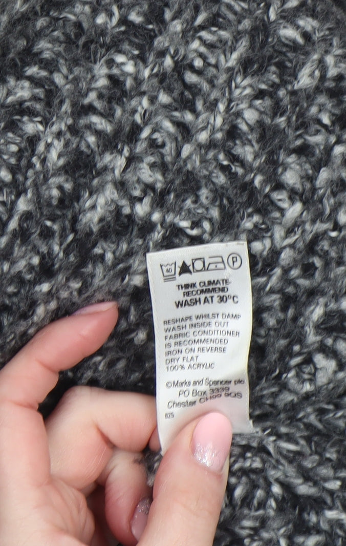 Marks and Spencer Women’s Black Mix Knit Cardigan Size 16 Acrylic