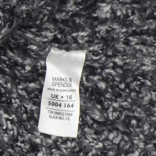 Marks and Spencer Women’s Black Mix Knit Cardigan Size 16 Acrylic