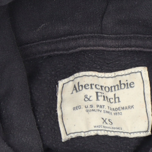Abercrombie & Fitch Womens Black XS Pullover Hoodie with Logo Print