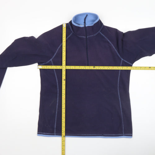 Mountain Warehouse Women's Navy Fleece 1/4 Zip Sweatshirt UK 12