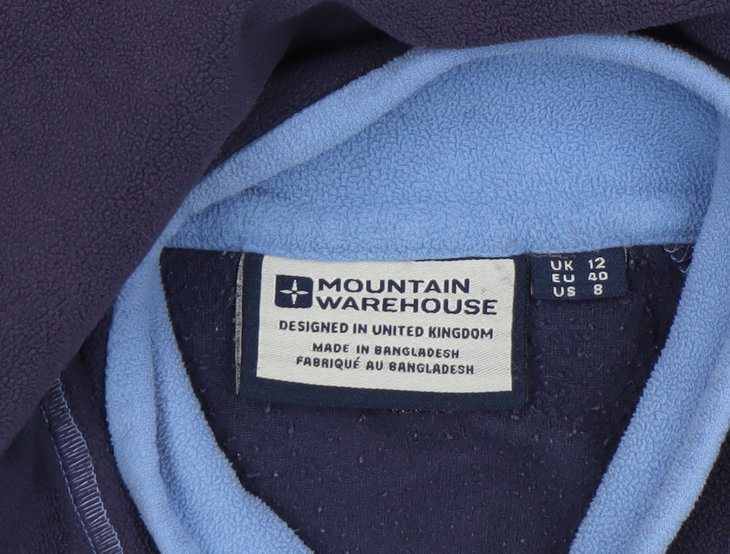 Mountain Warehouse Women's Navy Fleece 1/4 Zip Sweatshirt UK 12