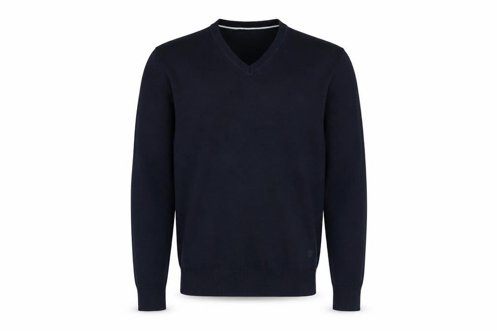 Front view of Celio Men’s Black V-Neck Cotton jumper, size S