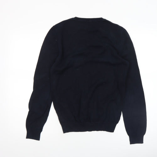 Celio Men’s Black V-Neck Cotton Pullover Jumper Size S