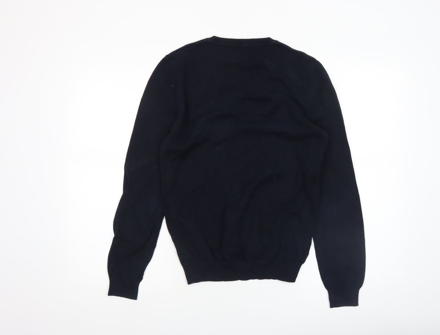 Celio Men’s Black V-Neck Cotton Pullover Jumper Size S