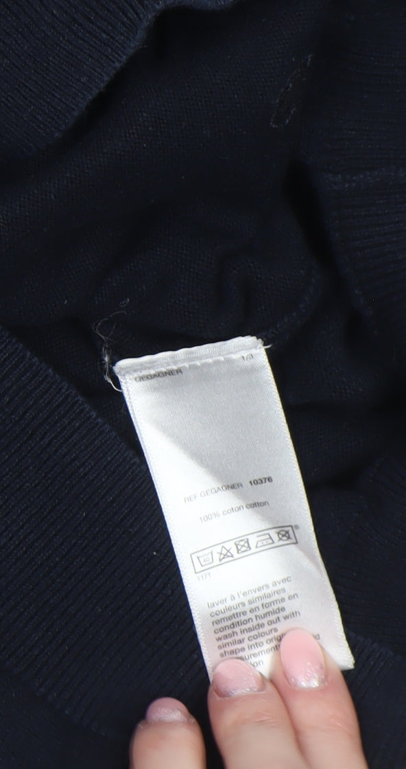 Celio Men’s Black V-Neck Cotton Pullover Jumper Size S