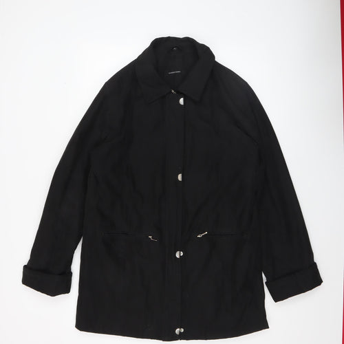 St. Bernard Women’s Black Size 14 Mid-Length Overcoat with Buttons