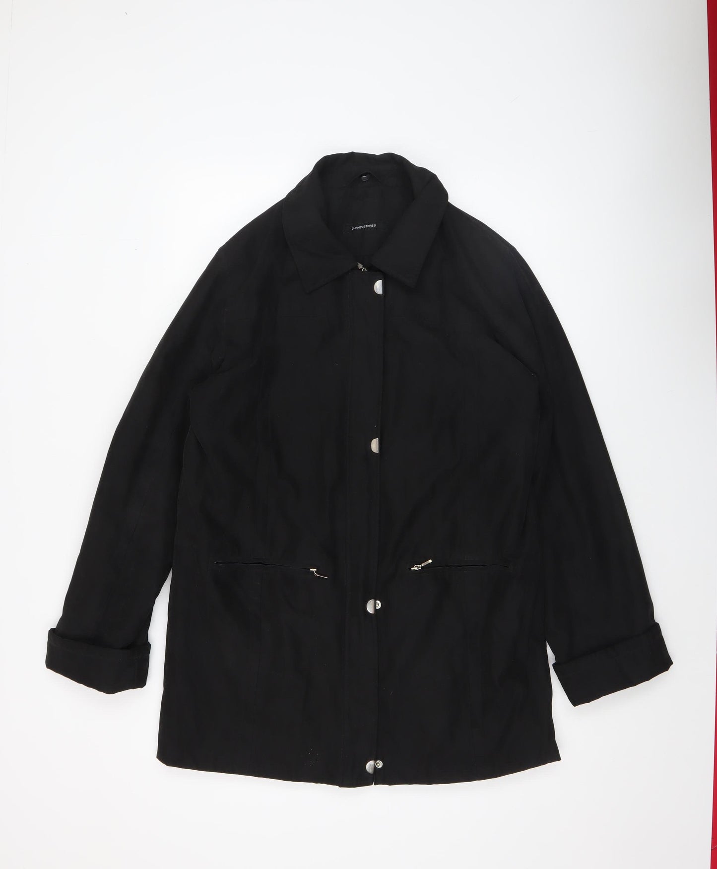 St. Bernard Women’s Black Size 14 Mid-Length Overcoat with Buttons