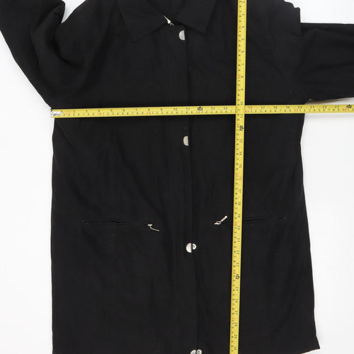 St. Bernard Women’s Black Size 14 Mid-Length Overcoat with Buttons