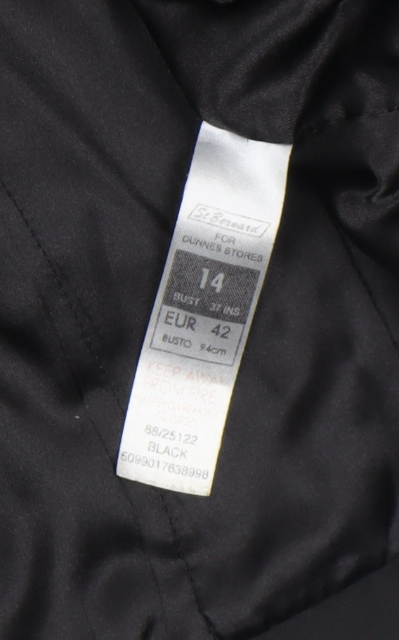 St. Bernard Women’s Black Size 14 Mid-Length Overcoat with Buttons