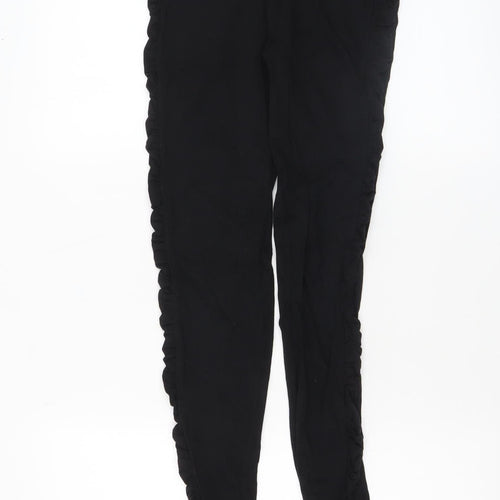 Guess Women's Black XS Ruffled Side Stretch Leggings