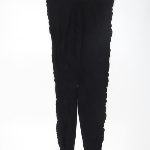 Guess Women's Black XS Ruffled Side Stretch Leggings