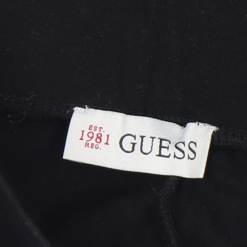 Guess Women's Black XS Ruffled Side Stretch Leggings
