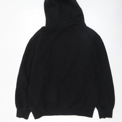 Superdry Men's Black Pullover Hoodie M Logo Graphic Fleece