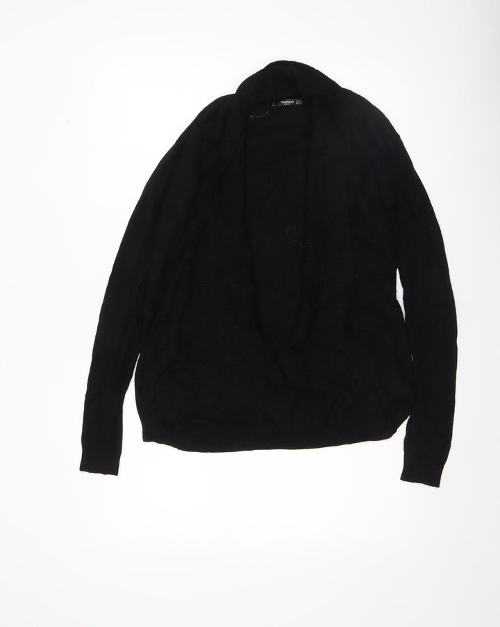 Mango Women’s Black Viscose Knit Long Sleeve Cardigan Size 8