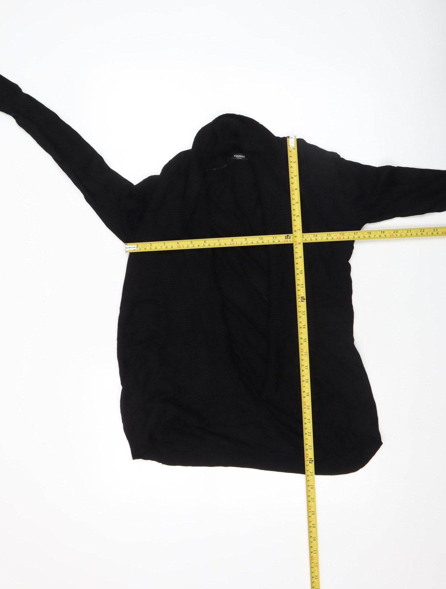 Mango Women’s Black Viscose Knit Long Sleeve Cardigan Size 8