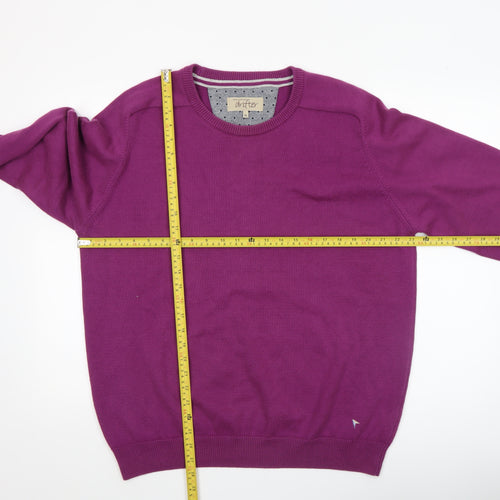 Daniel Grahame Drifter Mens Purple XL Crew Neck Cotton Blend Jumper