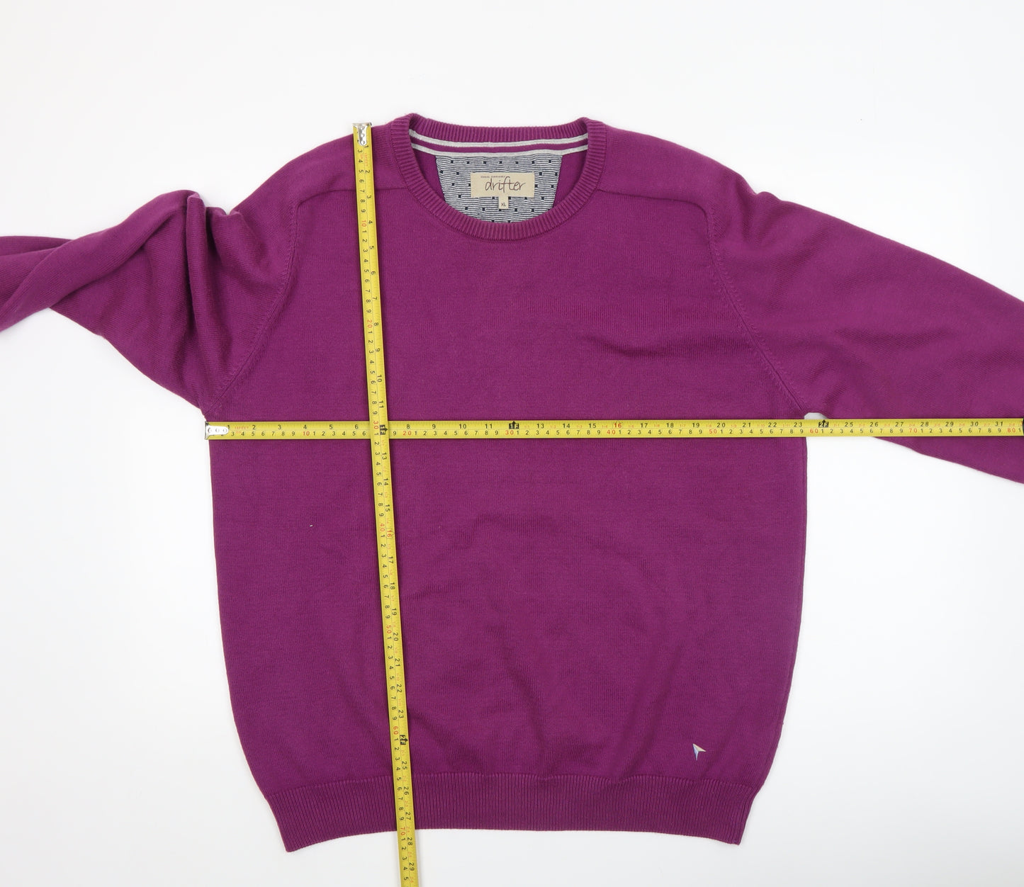 Daniel Grahame Drifter Mens Purple XL Crew Neck Cotton Blend Jumper