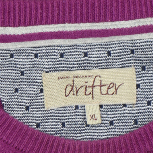 Daniel Grahame Drifter Mens Purple XL Crew Neck Cotton Blend Jumper
