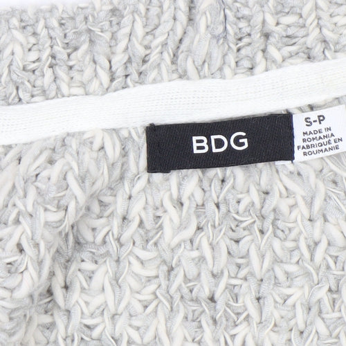 BDG Women's Grey Chunky Knit Open Cardigan Size S
