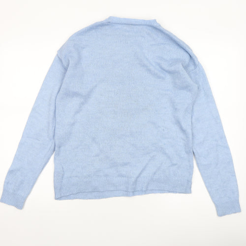 New Look Women's Blue Bear Christmas Jumper Size S