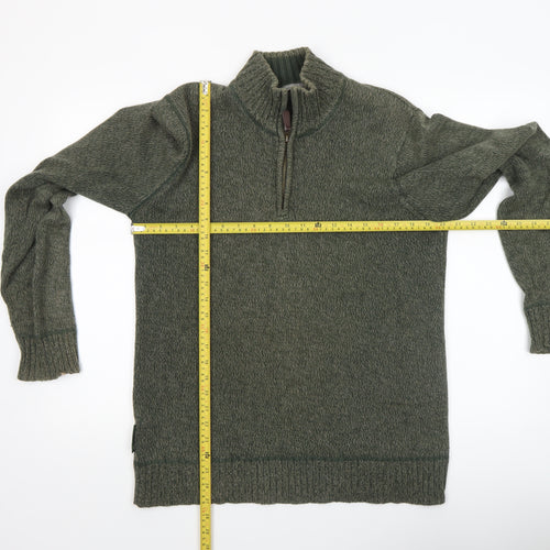 Mountain Warehouse Men’s Green Cotton 1/2 Zip Jumper Size S