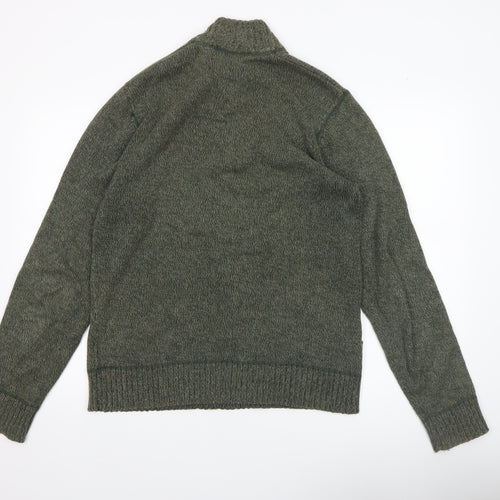Mountain Warehouse Men’s Green Cotton 1/2 Zip Jumper Size S