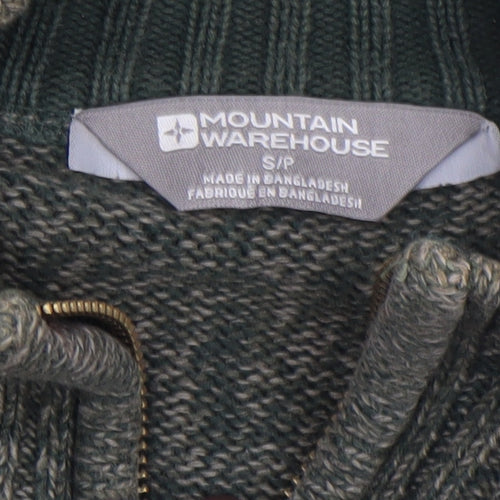 Mountain Warehouse Men’s Green Cotton 1/2 Zip Jumper Size S