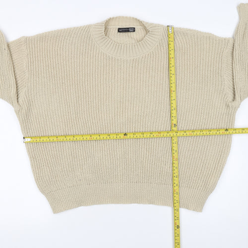 Dazy Womens Beige Chunky Knit Pullover Jumper Size S