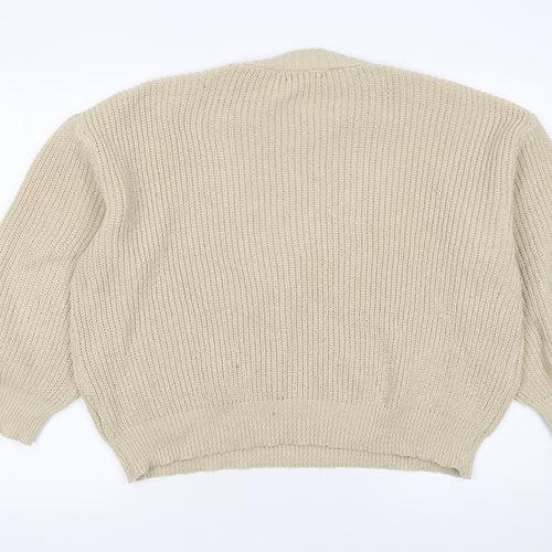 Dazy Womens Beige Chunky Knit Pullover Jumper Size S