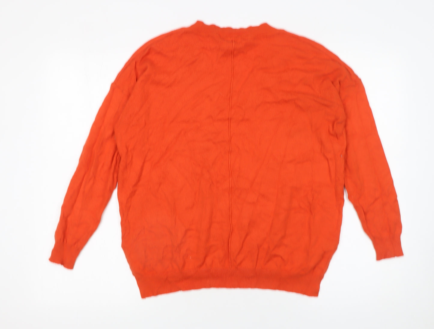 Mint Velvet Womens Orange V-Neck Pullover Jumper XS